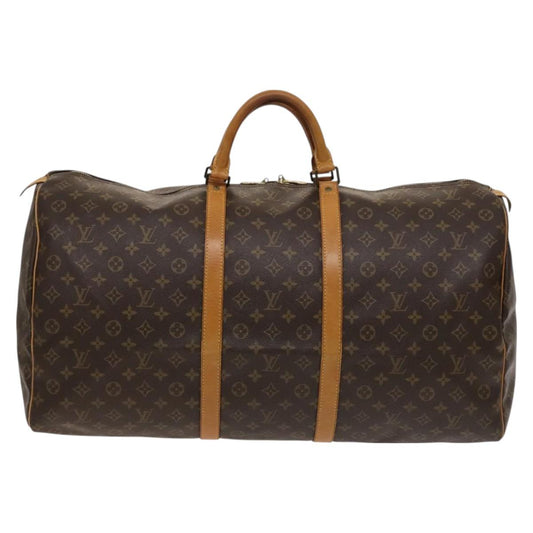 Louis Vuitton Keepall 60, Brown, Canvas, travel