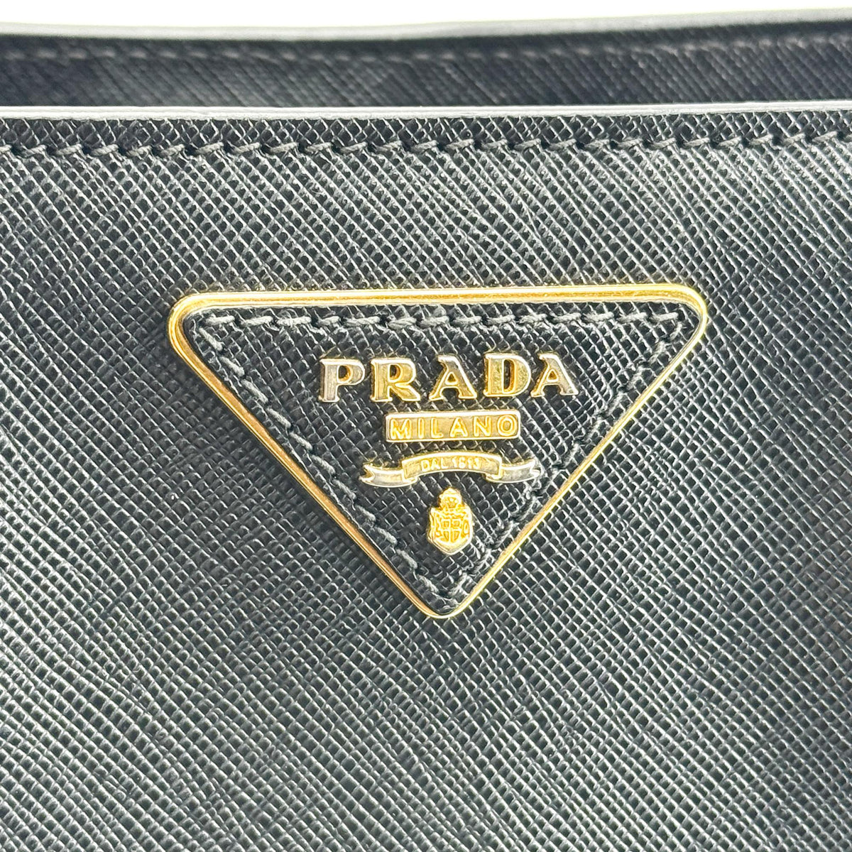 Prada Lux Open Saffiano Leather, Black, Leather, Tote Bag