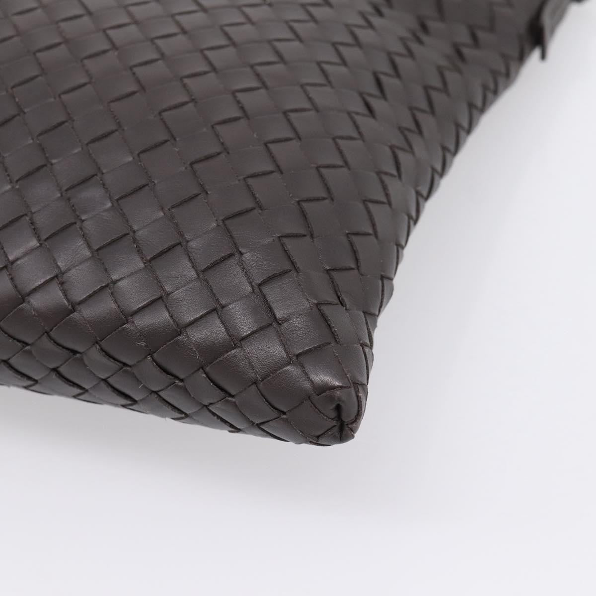 Bottega Veneta Flat Messenger Intrecciato Nappa, Brown, Leather, Handbag