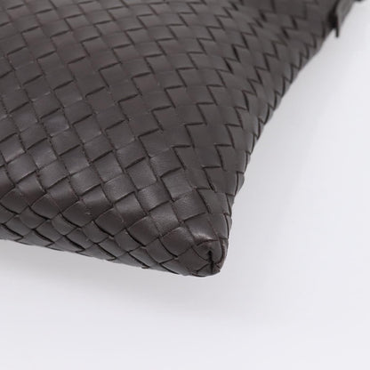 Bottega Veneta Flat Messenger Intrecciato Nappa, Brown, Leather, Handbag