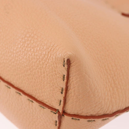 Fendi Selleria Carla Leather, Orange, Leather, Tote Bag