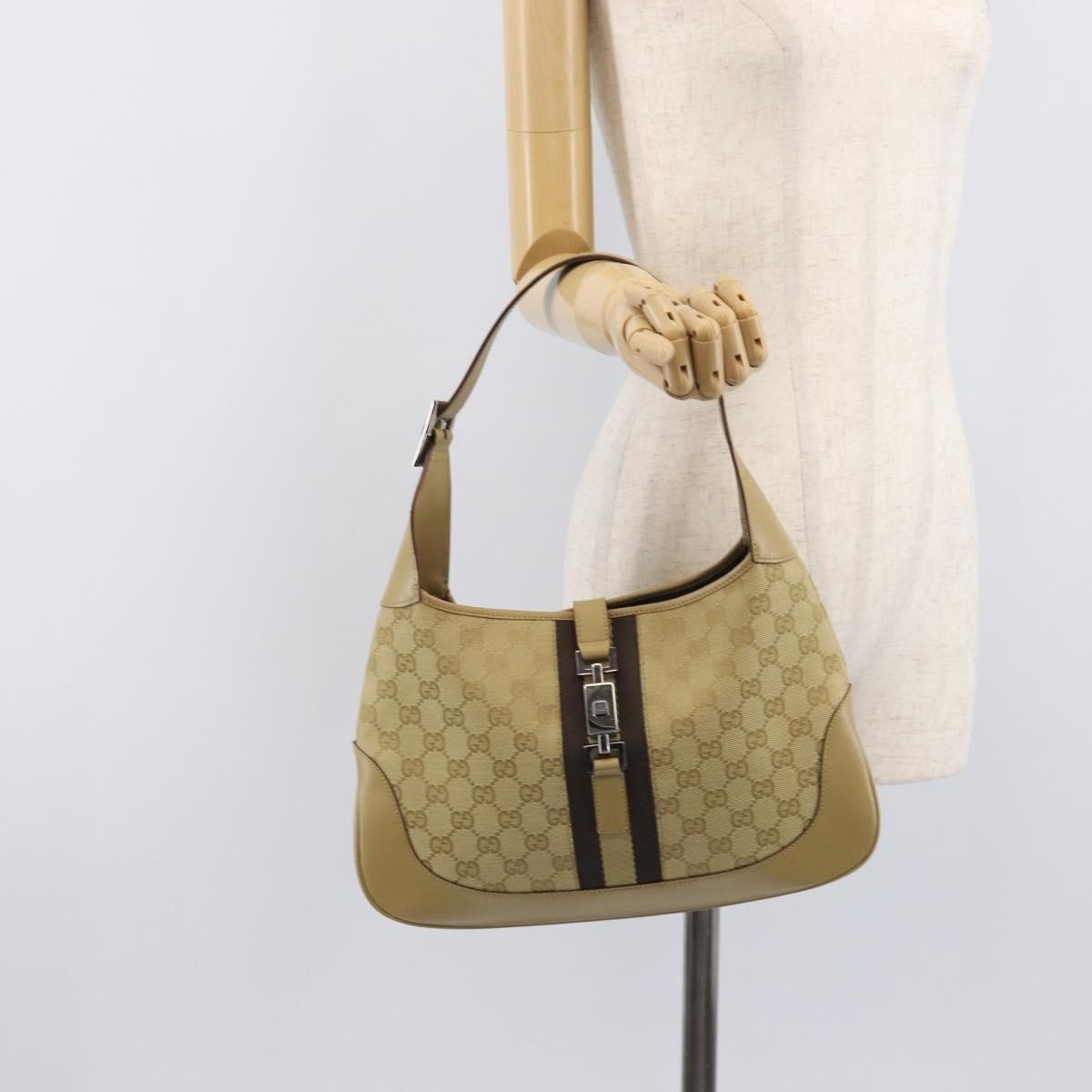 Gucci Jackie GG Canvas and Leather, Beige, Canvas, Tote Bag