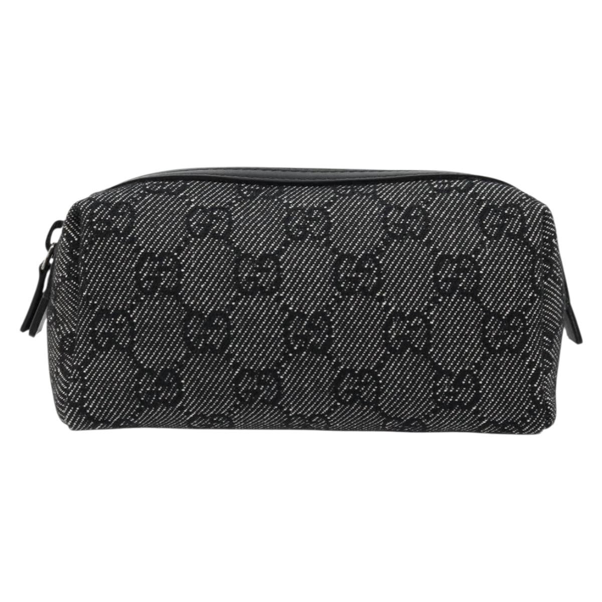 Gucci Zip Pouch GG Coated Canvas, Black, Canvas, Clutch