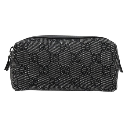 Gucci Zip Pouch GG Coated Canvas, Black, Canvas, Clutch