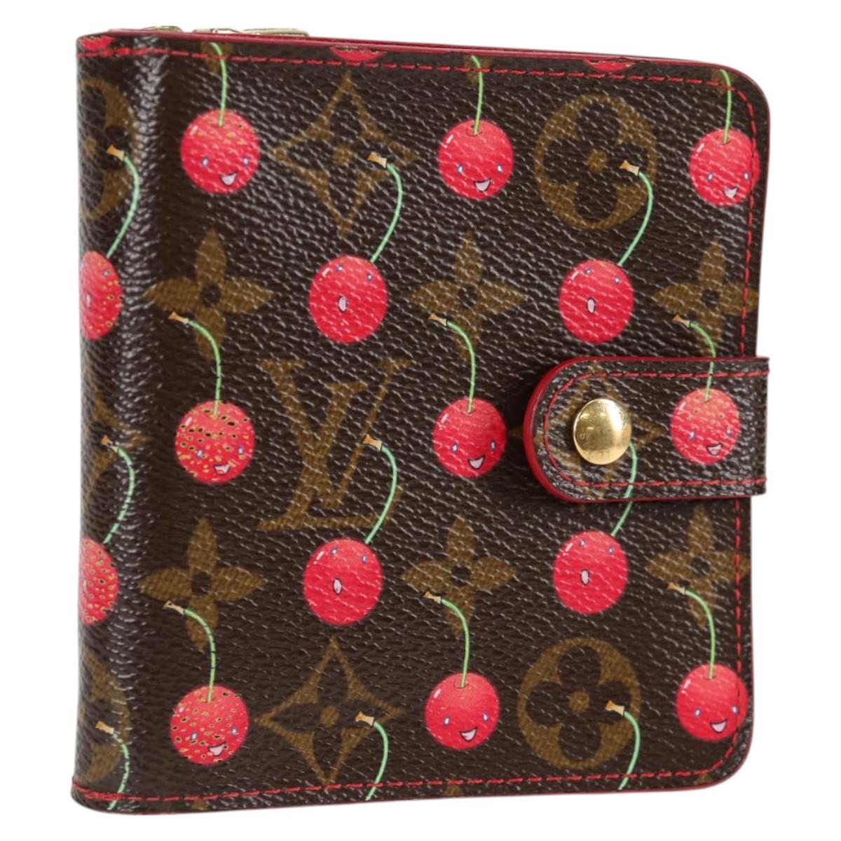Louis Vuitton Compact zip, Brown, Canvas, wallet