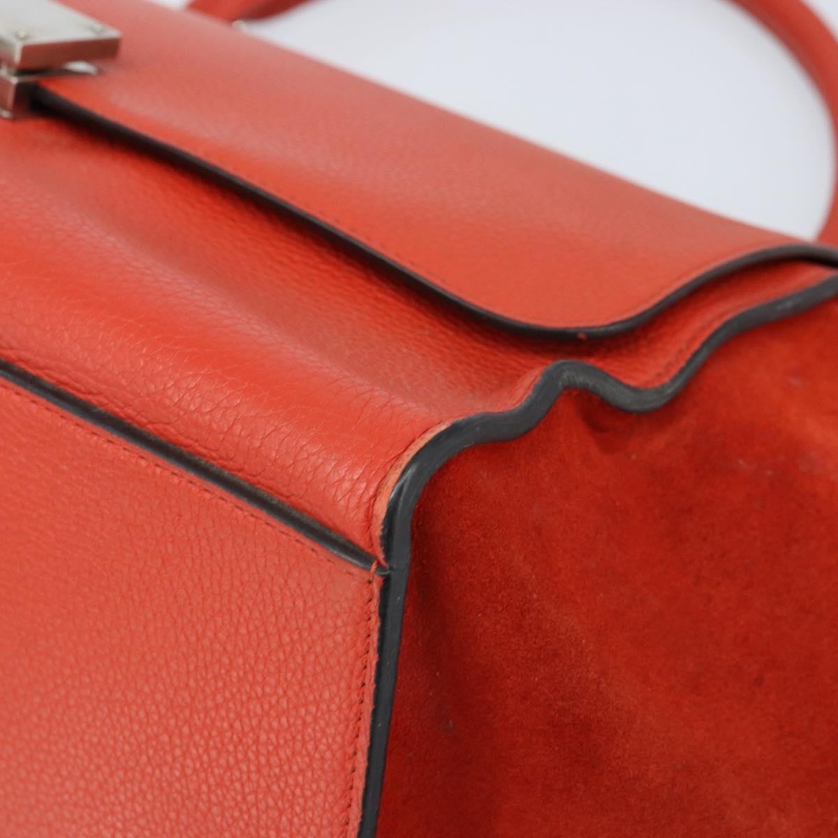 Celine Trapeze Leather with Suede, Orange, Leather, Handbag