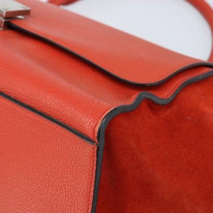 Celine Trapeze Leather with Suede, Orange, Leather, Handbag