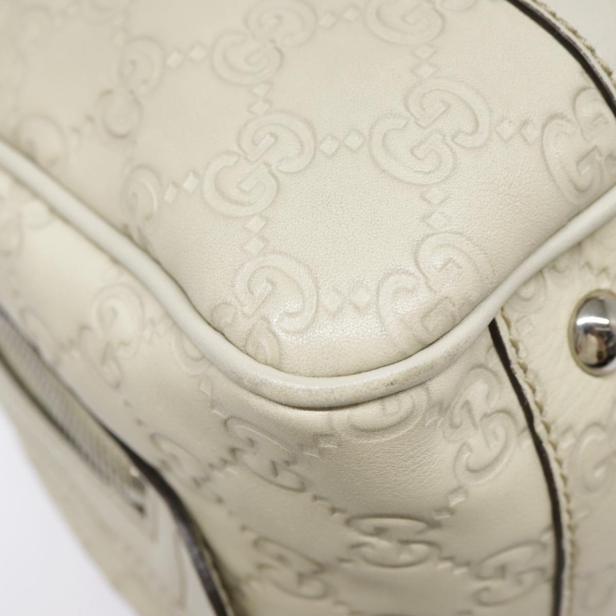 Gucci Vintage, White, Leather, handbag