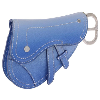 Christian Dior Saddle Wristlet Clutch Leather, Blue, Leather, Clutch