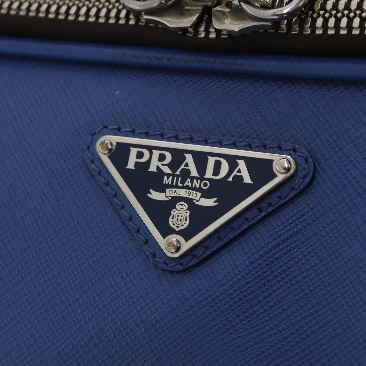 Prada Travel Saffiano Leather, Blue, Leather, Travel Bag