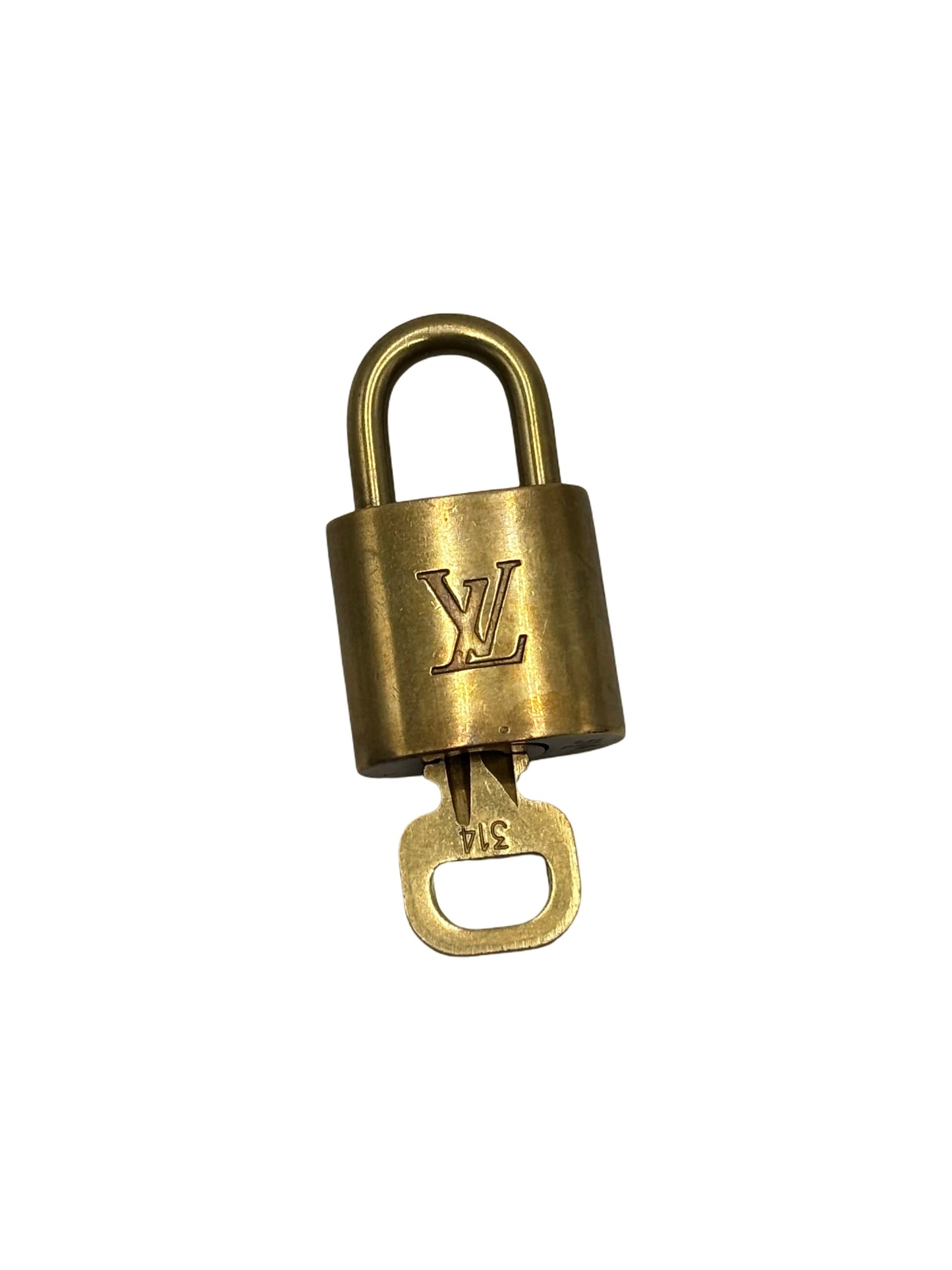 Louis Vuitton Padlock and Key Logo Metal, Gold, Metal, Charm