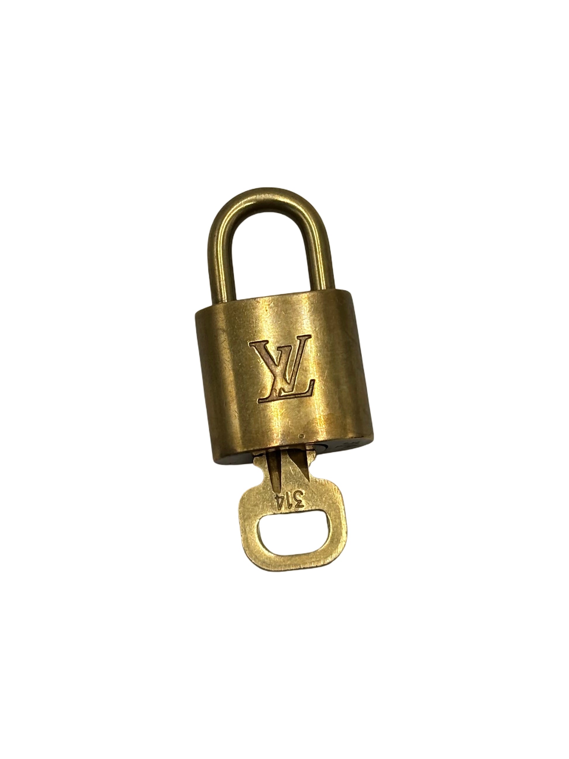 Louis Vuitton Padlock and Key Logo Metal, Gold, Metal, Charm