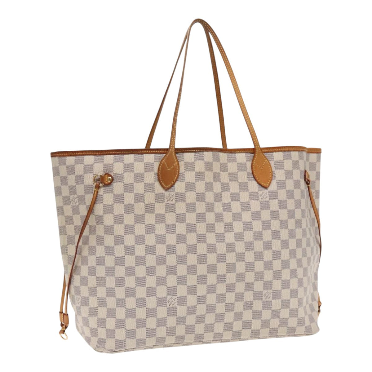 Louis Vuitton Neverfull GM, White, Canvas, tote