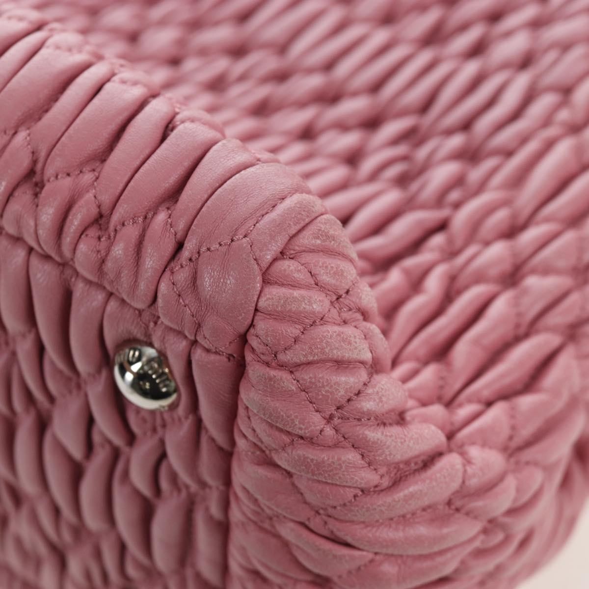 Miu Miu Crystal Turnlock Convertible Satchel Leather, Pink, Leather, Shoulder Bag