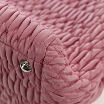 Miu Miu Crystal Turnlock Convertible Satchel Leather, Pink, Leather, Shoulder Bag