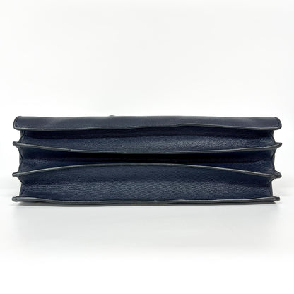 Miu Miu Madras Leather, Navy, Leather, Tote Bag