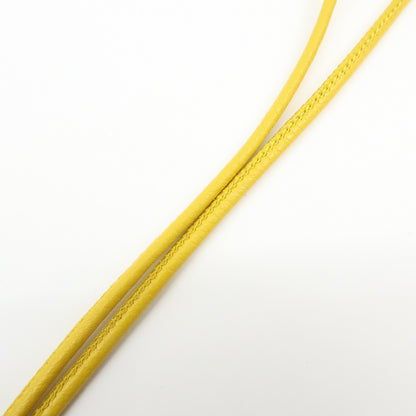 Fendi Vintage FF Round Embossed Leather, Yellow, Leather, Crossbody Bag