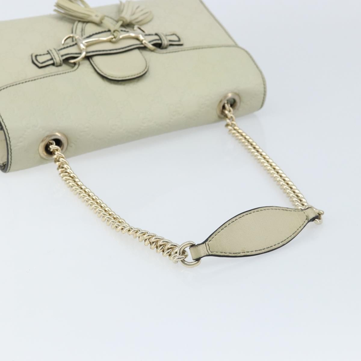 Gucci Emily Chain Flap Guccissima Leather, Beige, Leather, Shoulder Bag