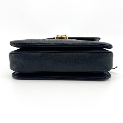Louis Vuitton Pochette Metis Monogram Empreinte Leather, Black, Leather, Clutch