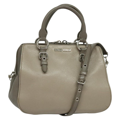 Miu Miu, GRAY, Leather, handbag