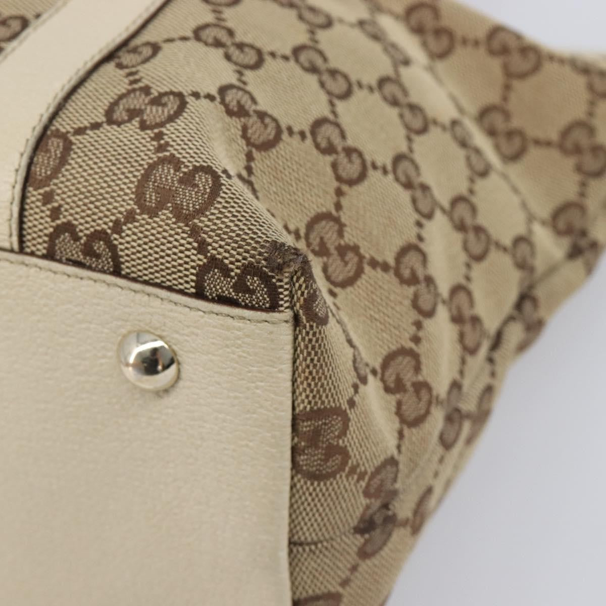 Gucci Abbey Zip Tote GG Canvas and Leather, Beige, Canvas, Handbag
