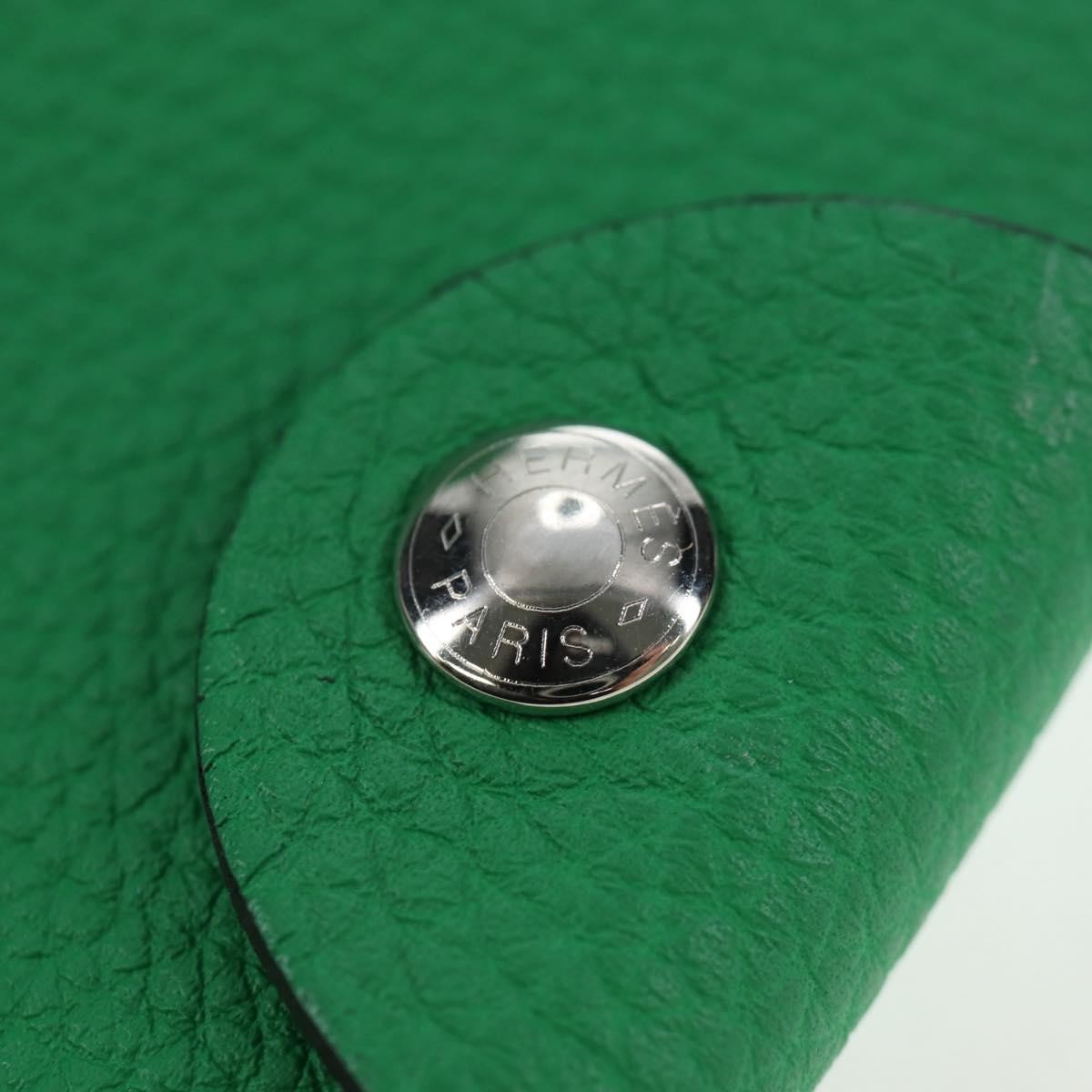 Hermes Ulysse Agenda Cover Leather, Green, Leather, Wallet