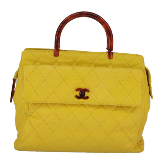 Chanel Cabas, Yellow, Leather, handbag