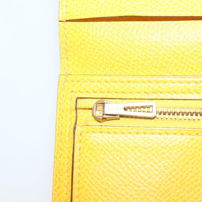Hermès Béarn, Yellow, Leather, wallet