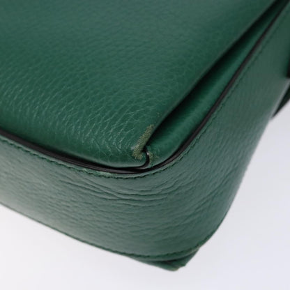 Gucci Interlocking G, Green, Leather, shoulder
