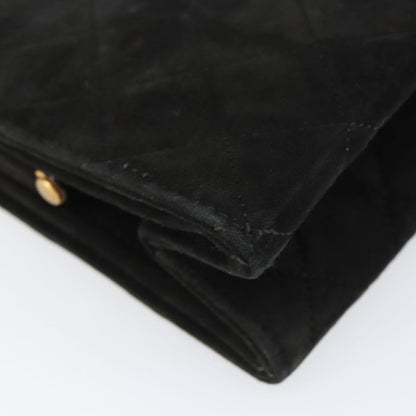 Chanel Matelasse Chain Shoulder Bag Suede, BLACK, SUEDE, Shoulder bag