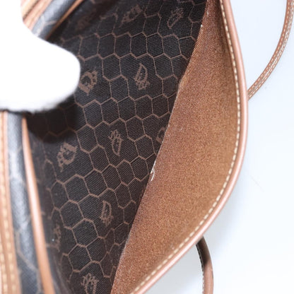 Christian Dior Vintage Honeycomb Canvas and Leather, Black, Canvas, Shoulder Bag
