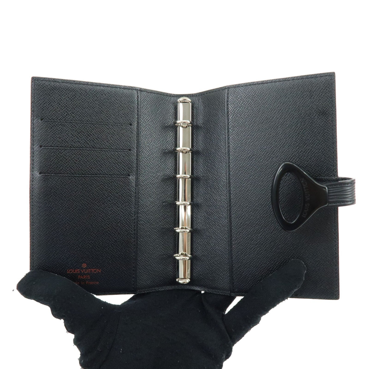 Louis Vuitton Ring Agenda Cover Epi Leather, Black, Leather, Briefcase