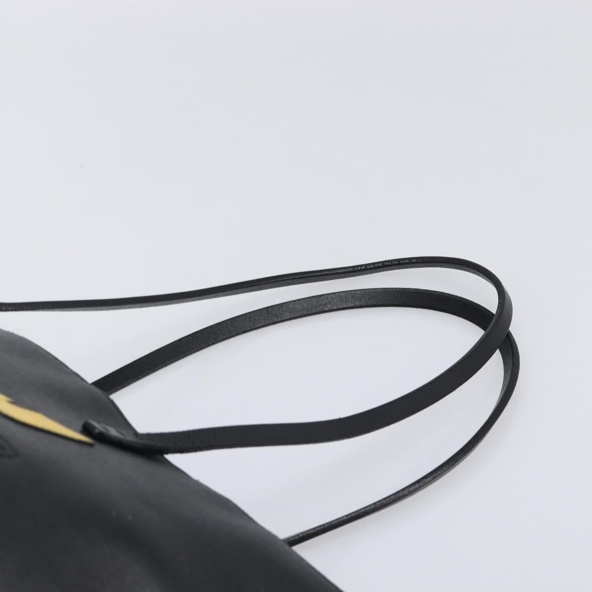 Fendi Monster Roll Leather, Black, Leather, Tote Bag
