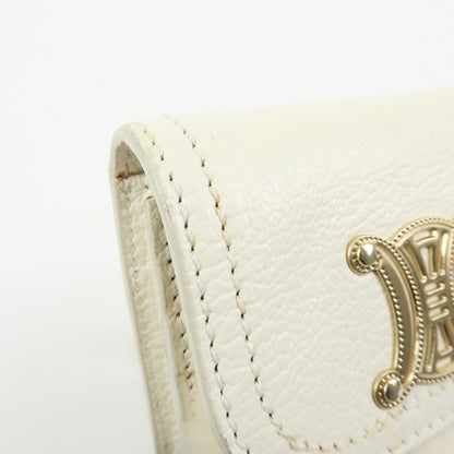 Celine Triomphe Leather, Beige, Leather, Shoulder Bag