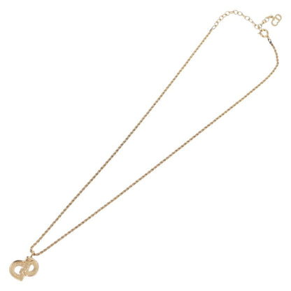 Christian Dior CD Pendant Metal and Crystals, Gold, Metal, Necklace