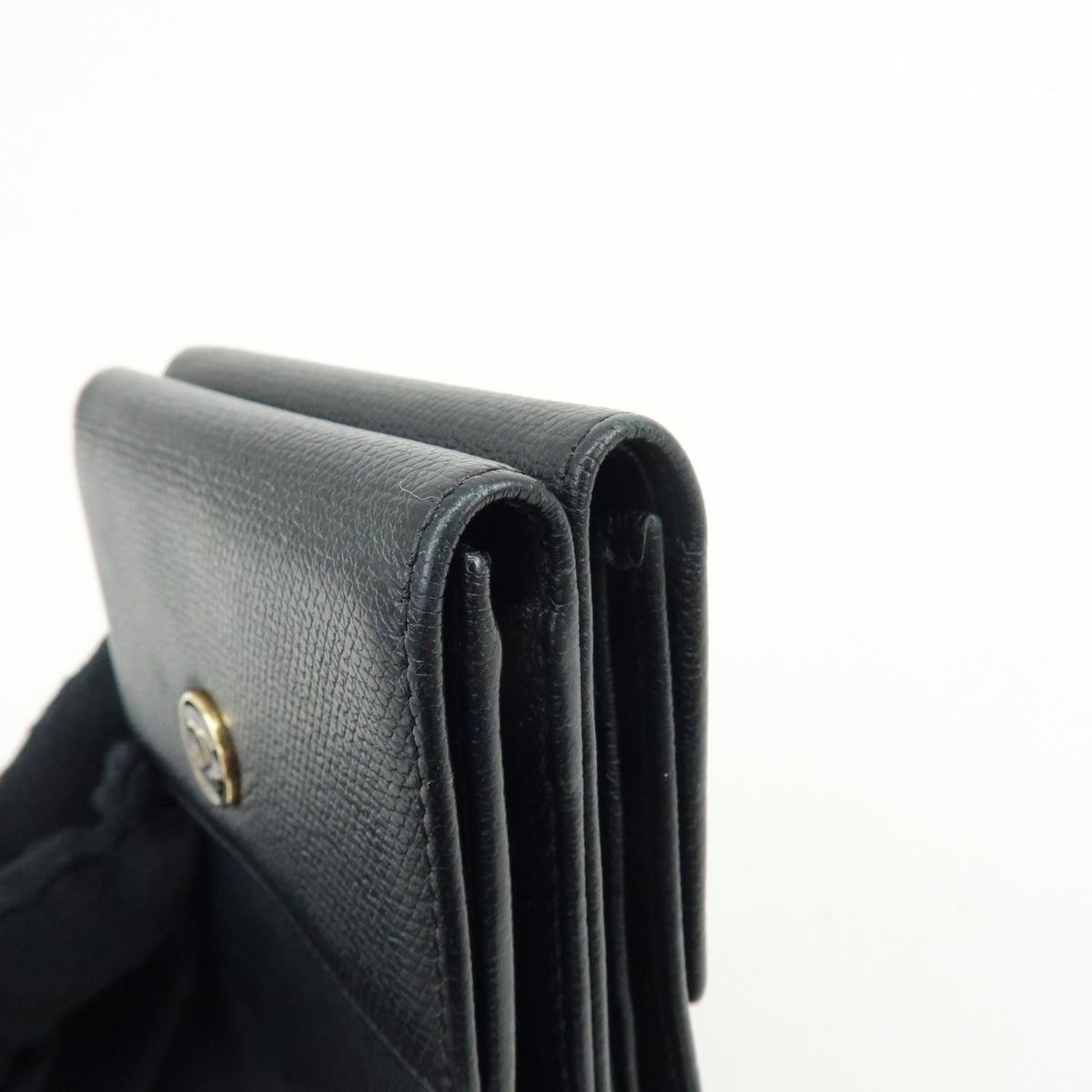 Chanel CC Button Coin Purse Leather, Black, Calfskin, Card Holder
