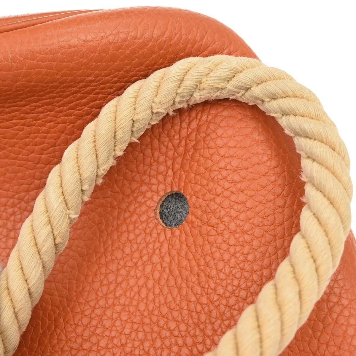 Hermes Mangeoire Clemence, Orange, Leather, Handbag