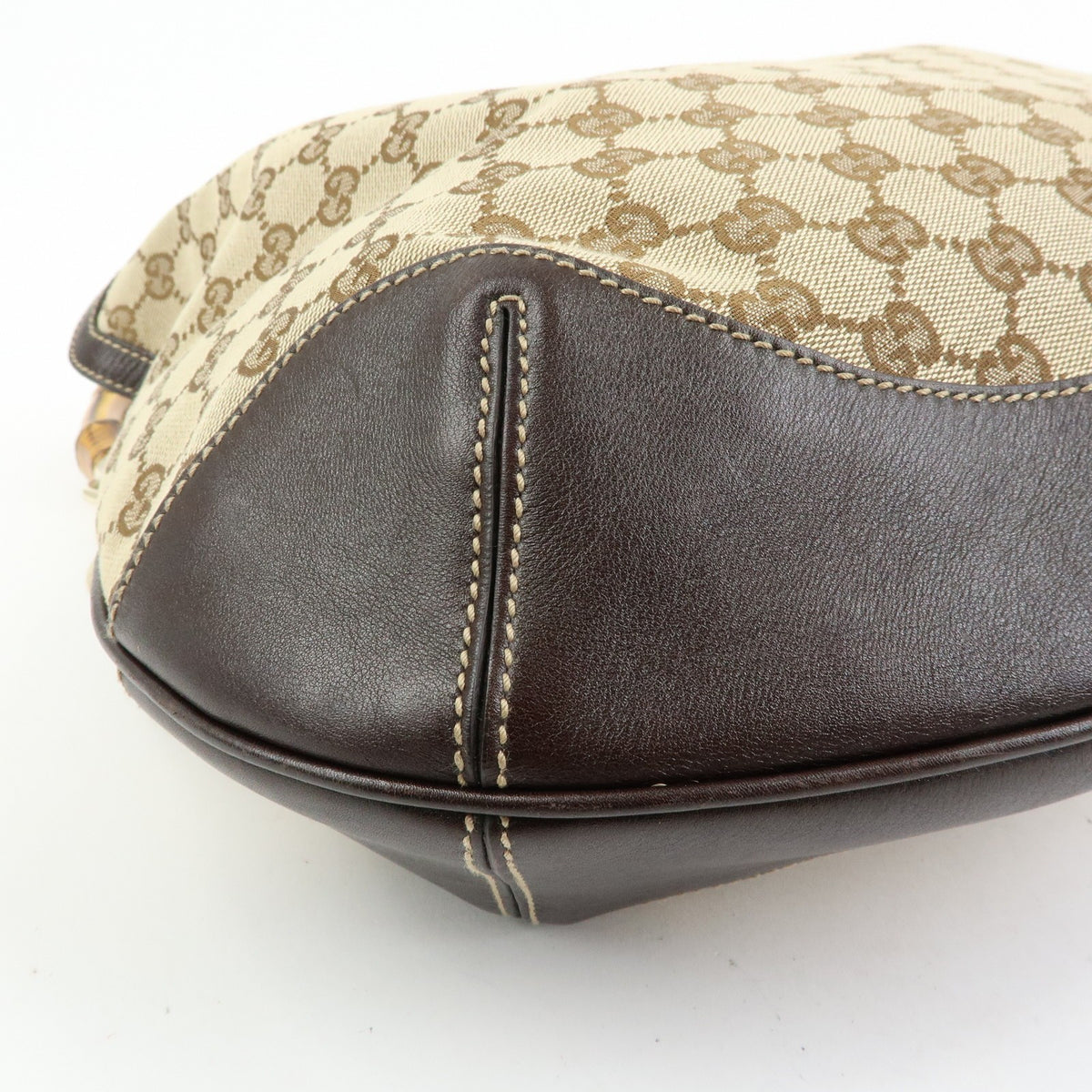 Gucci Bamboo Peggy Hobo GG Canvas, Beige, Canvas, Shoulder Bag