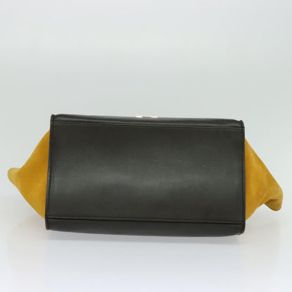 Céline Trapèze, Black, Leather, tote