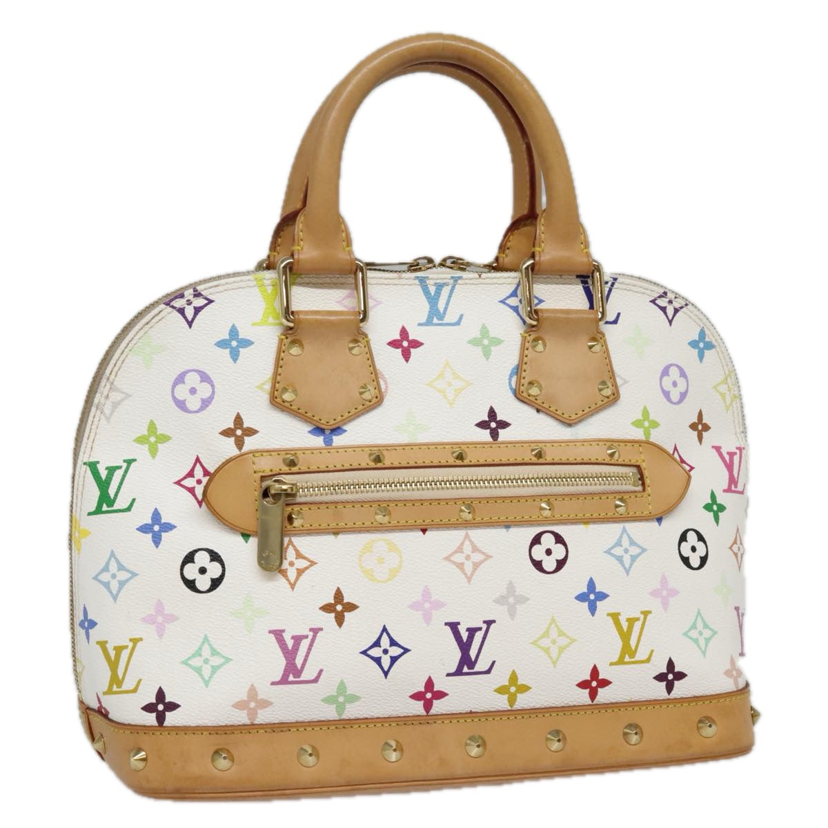 Louis Vuitton Alma, White, Canvas, handbag