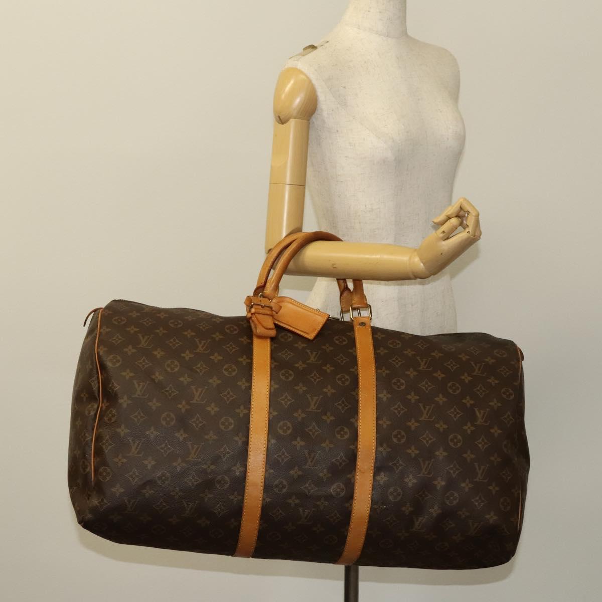 Louis Vuitton Keepall 60, Brown, Canvas, travel