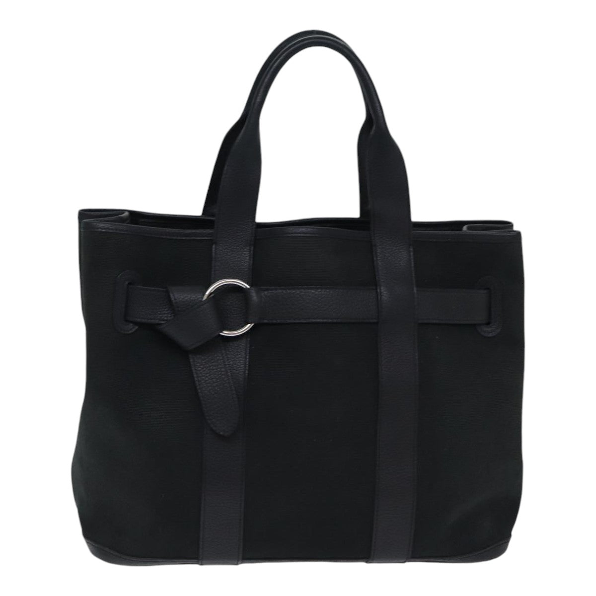 Hermès Ceinture, Black, Canvas, tote