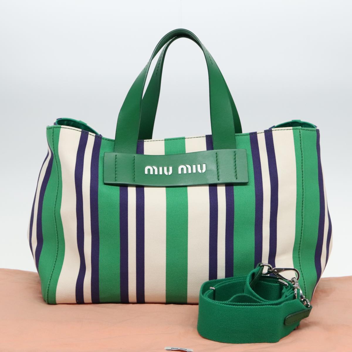 Miu Miu Canapa, Multicolour, Canvas, tote