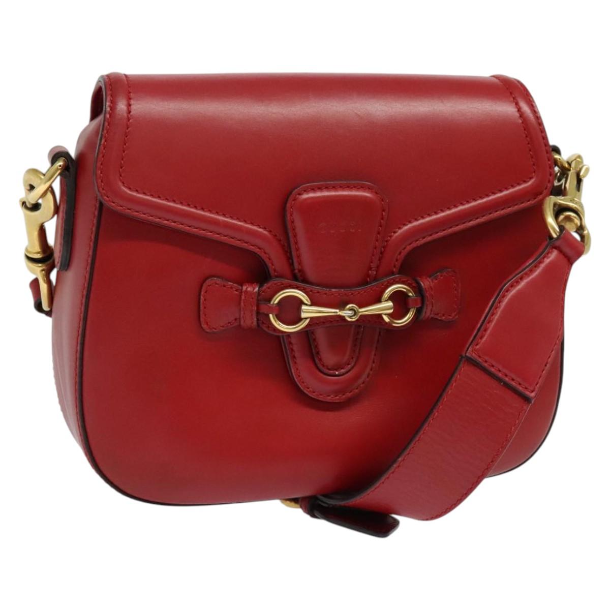 Gucci Lady Web, Red, Leather, shoulder