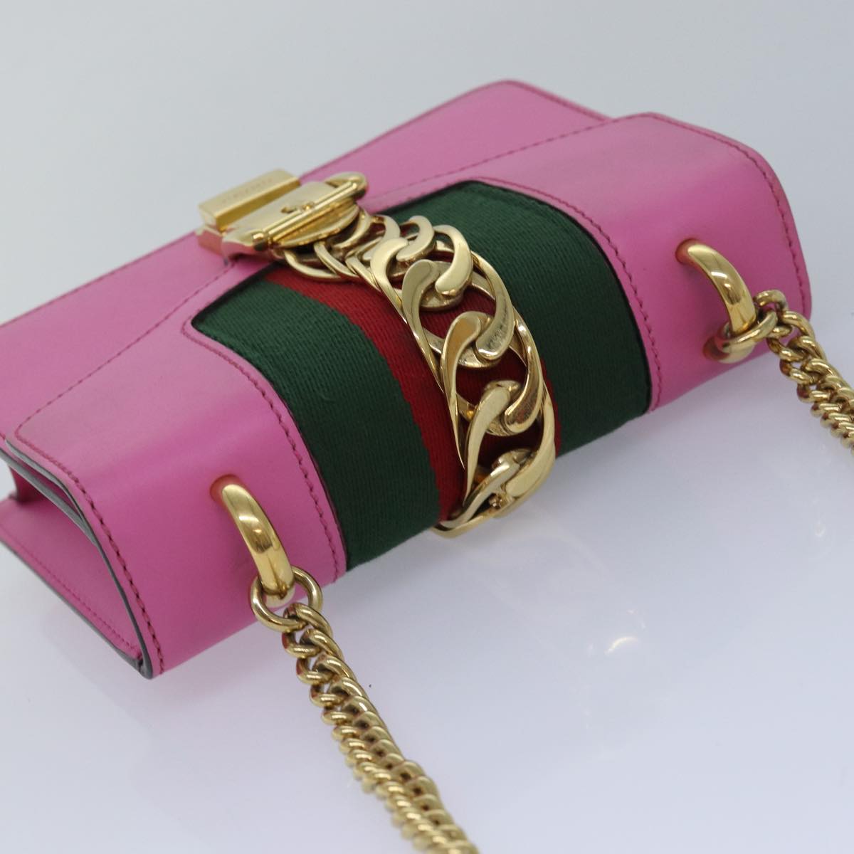 Gucci Sylvie, Pink, Leather, shoulder