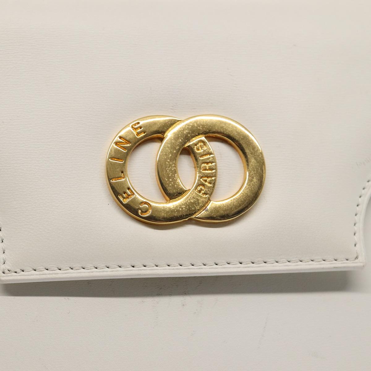 Céline -, White, Leather, handbag