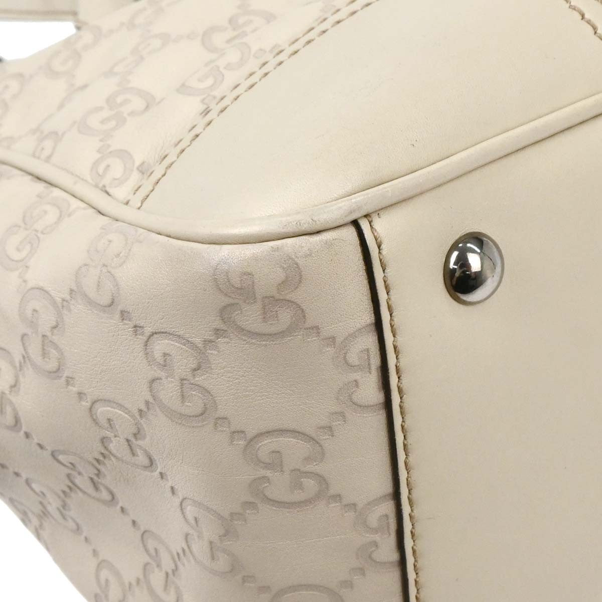 Gucci Princy Zip Tote GG Canvas and leather, White, Leather, Tote Bag