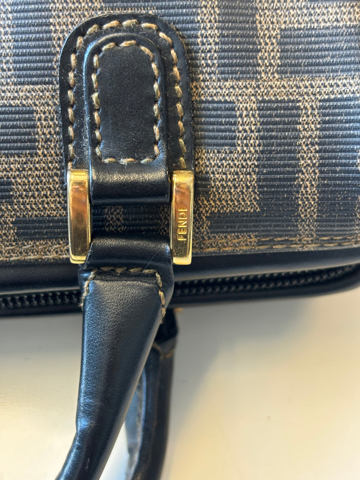 Fendi Zucca Canvas, Brown, Canvas, Handbag