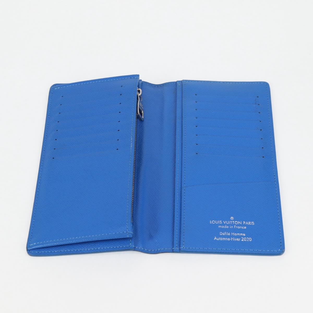 Louis Vuitton Brazza, Blue, Canvas, wallet