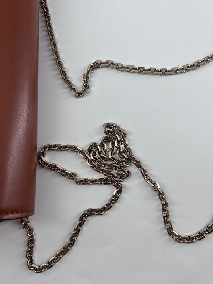 Valentino Garavani Rockstud Flip Lock Flap Bag Leather, BROWN, LEATHER, Handbag